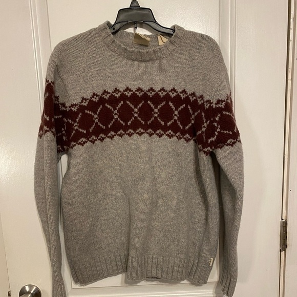 Timberland Other - TIMBERLAND Stratham outdoor sweater XXL 100 Lambswool Gray Burgundy Grandpa Core